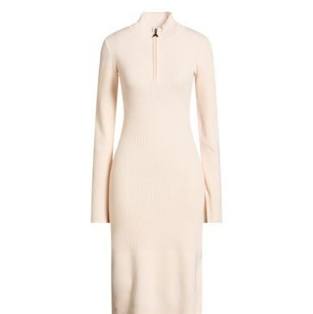 NWOT Cider White Sweater Fitted Dress Large